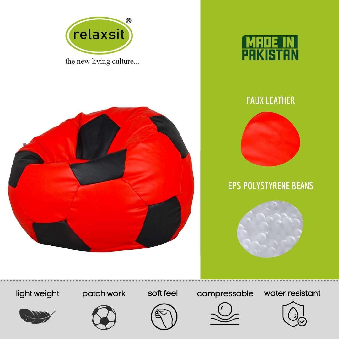 Kids Leather Football Bean Bag Chair - ideal below 10years age - 