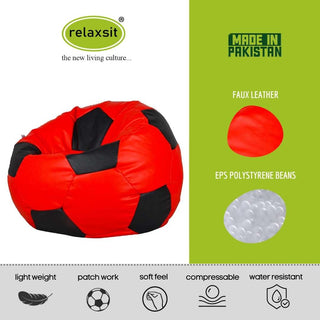 Kids Leather Football Bean Bag Chair - ideal below 10years age - 
