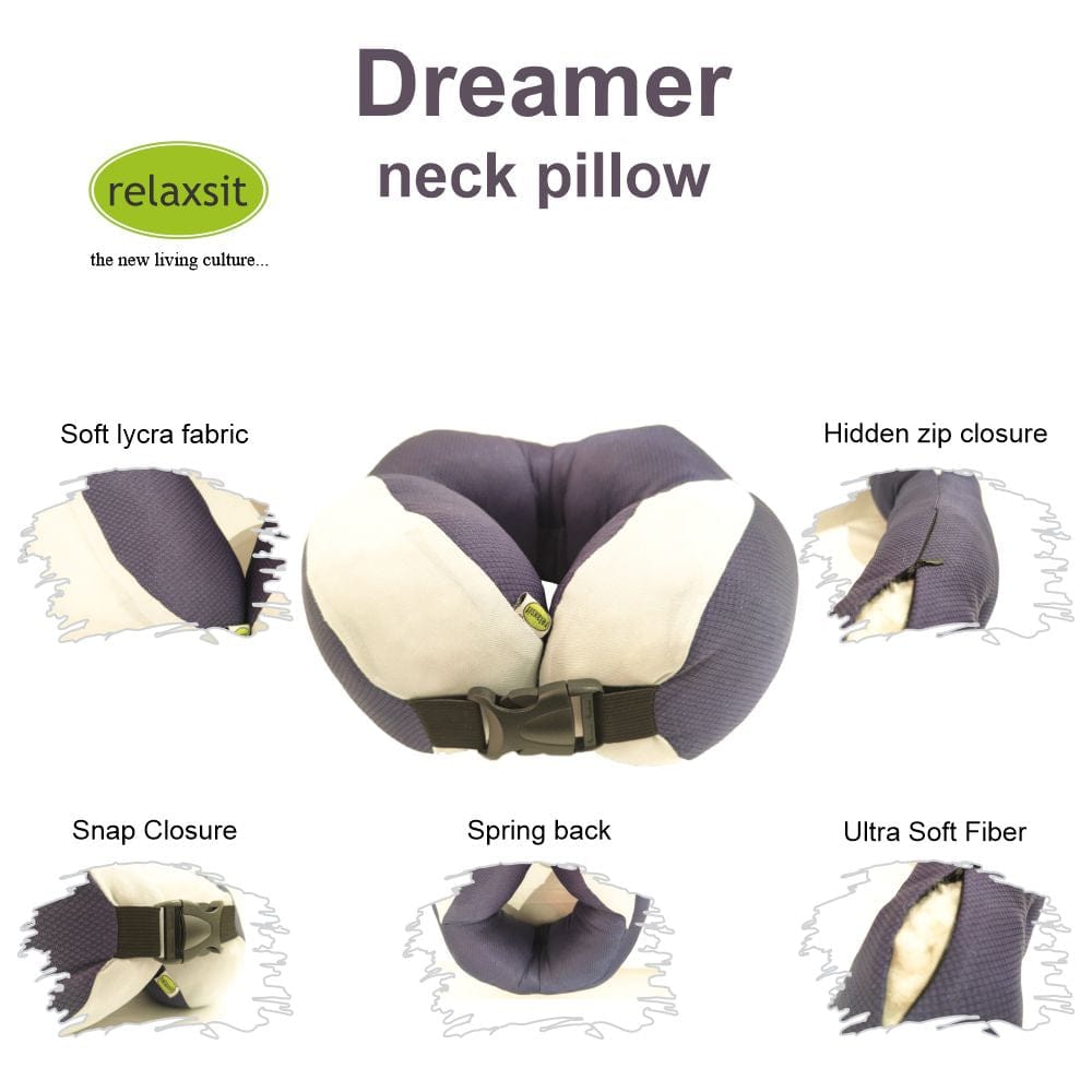 Relaxsit Dreamer Neck Pillow – Extremely Soft and Comfortable Neck Cushion – Head and Chin Support Travel Neck Pillow - Relaxsit