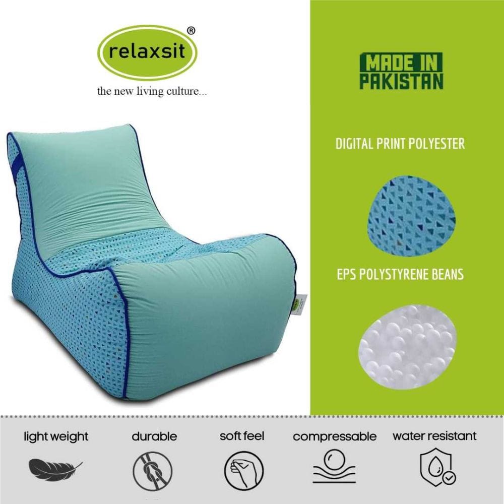 Digital Printed Large Lounger Bean Bag with Stool - Home Decor Chairs Matching Furniture grand sofa beans bag - Relaxsit