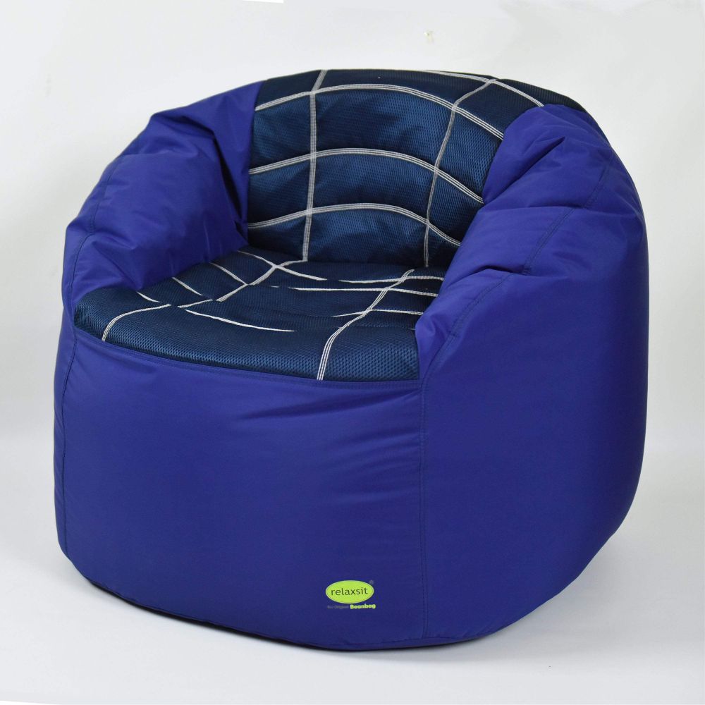 Set of 2 Fabric Sports Chair Bean Bag with stool - Relaxsit