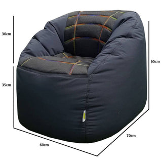 Set of 2 Fabric Sports Chair Bean Bag with stool - Relaxsit