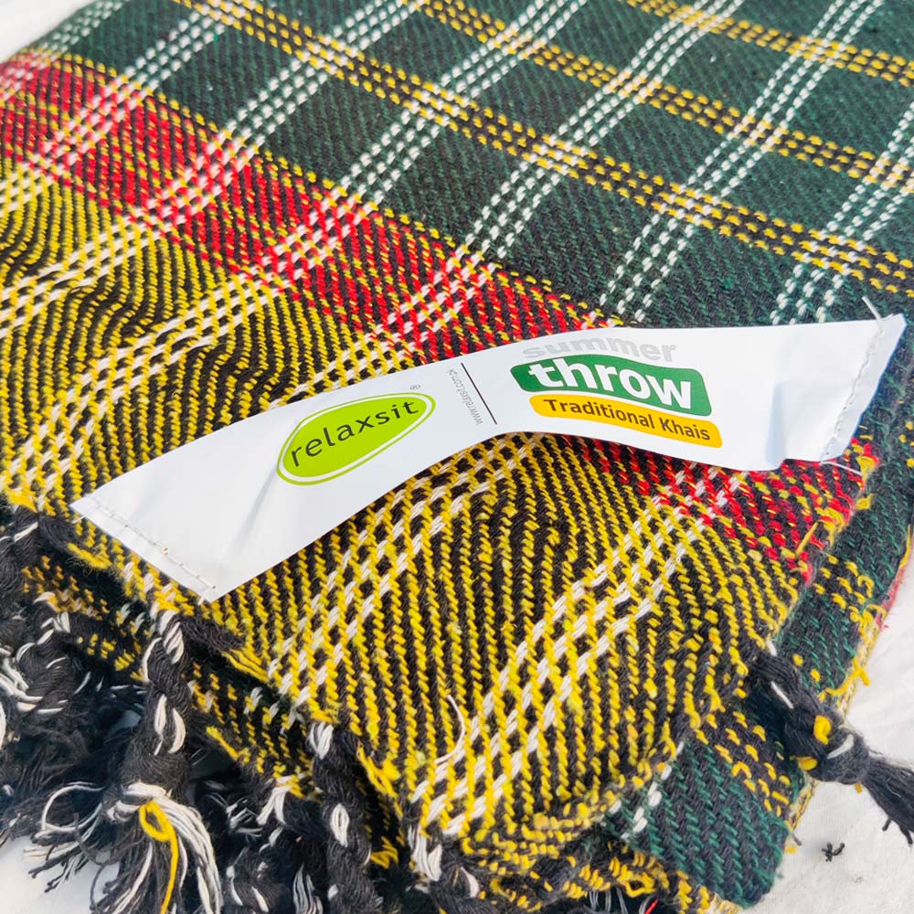 Cotton Summer Throw Kasuri khais Bed Throw Travel Blanket - relaxsit,.official
