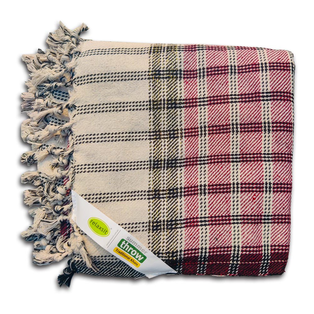Cotton Summer Throw Kasuri khais Bed Throw Travel Blanket - relaxsit,.official