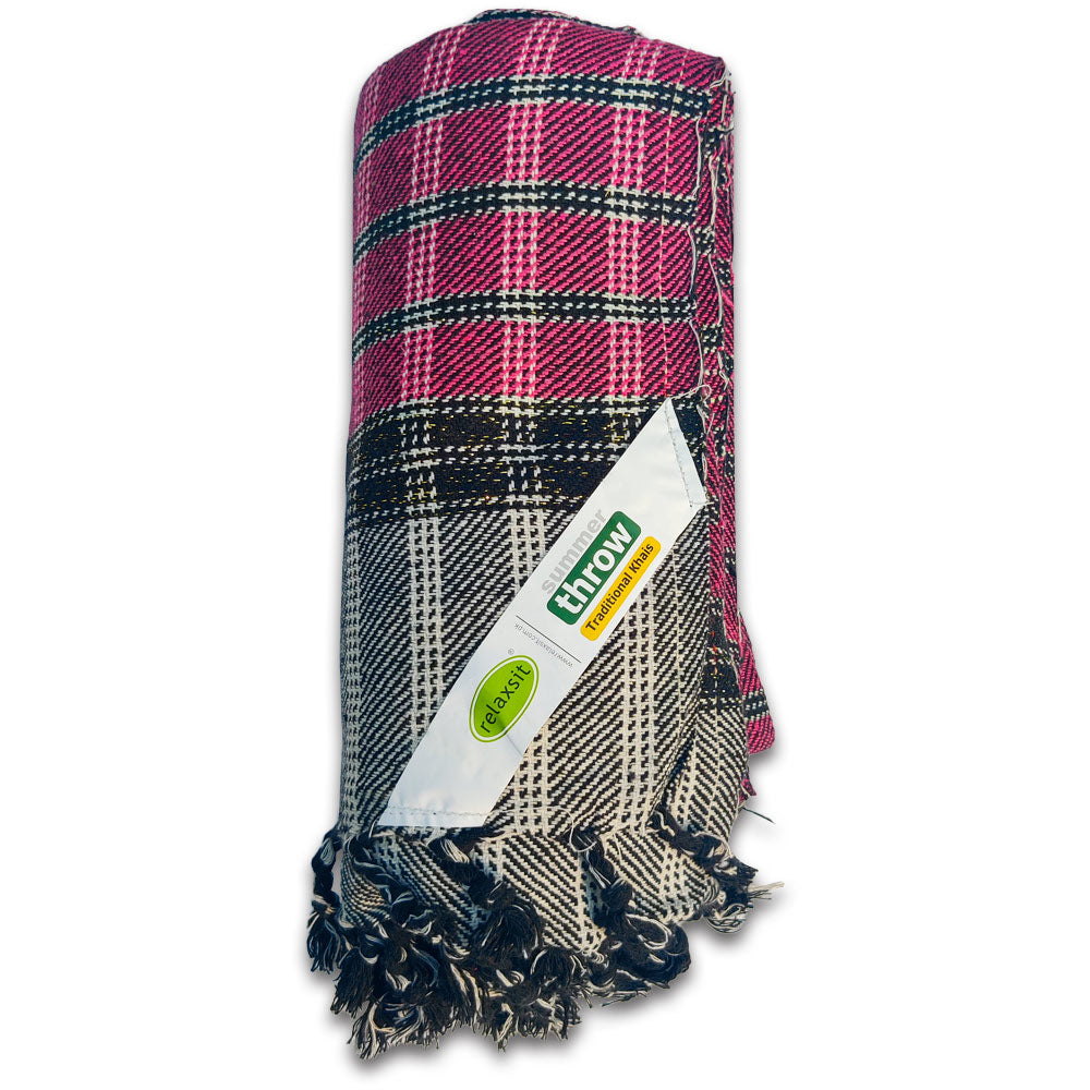 Cotton Summer Throw Kasuri khais Bed Throw Travel Blanket