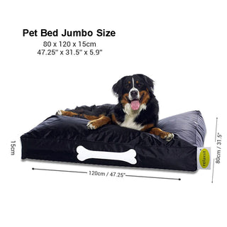 Relaxsit Jumbo  Pet Bed water proof for large dogs crushed foam & poly beans filled  Removable Cover