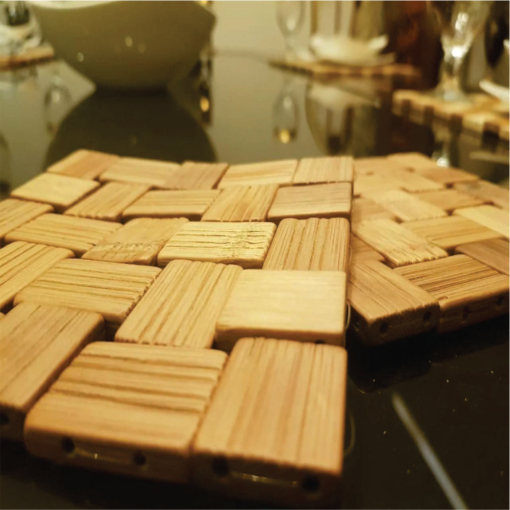 Bamboo Place Mats, Trolly mat, Dining Mat, Decoration for Table Set of 6 + 2 Free hot mats