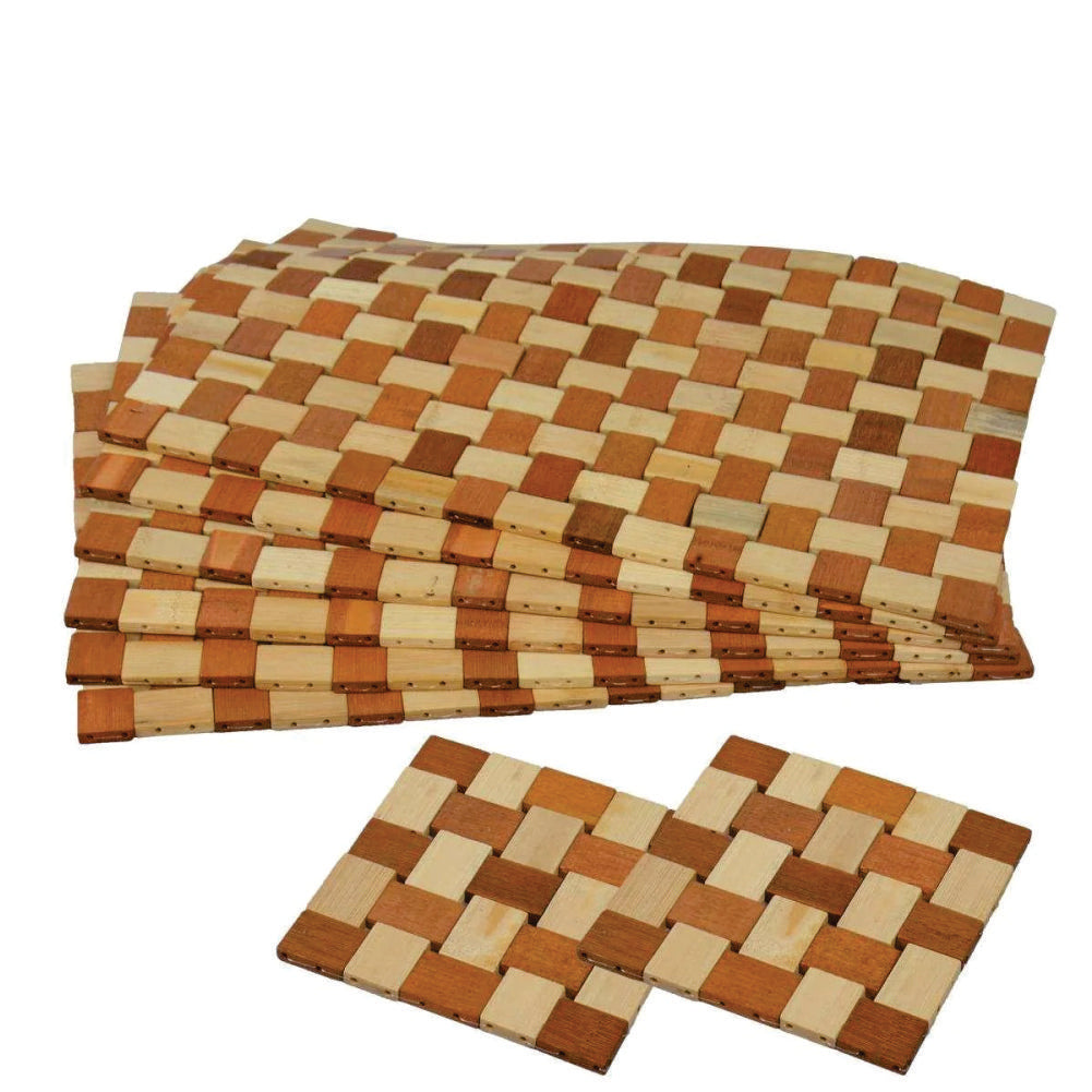 Bamboo Place Mats, Trolly mat, Dining Mat, Decoration for Table Set of 6 + 2 Free hot mats