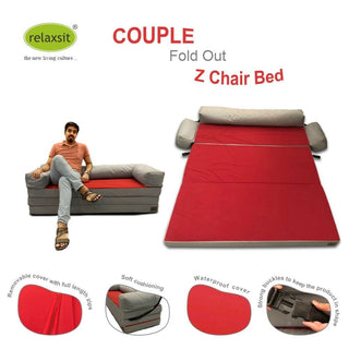 Couple Fold Out Z Chair Bed Fabric - Relaxsit