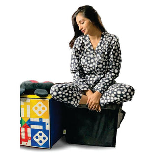 Relaxsit Funky Pouf Cube Luxury Living Room and Bedroom Seating Plus Footstool Size 16’’ x 16’’ x 15" Height -  - Relaxsit