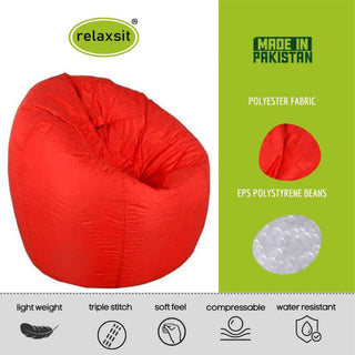 Puffy Plain Fabric Bean Bag Chair -  - Relaxsit