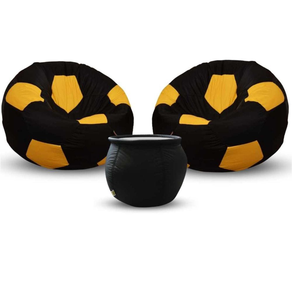 Queen Size Football Bean Bag set With Stool - Relaxsit