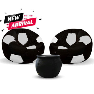 Queen Size Football Bean Bag set With Stool - Relaxsit
