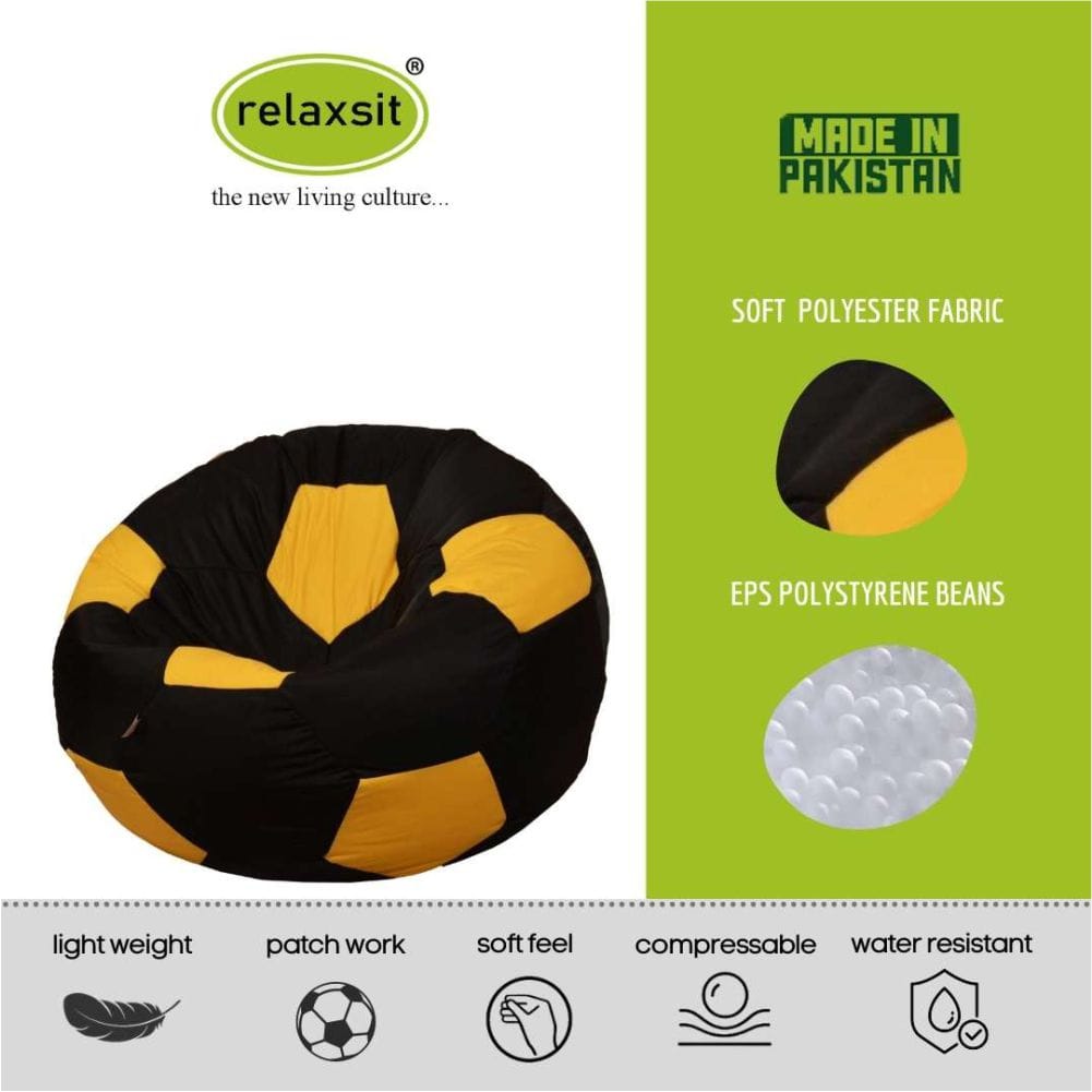 Queen Size Football Bean Bag set With Stool - Relaxsit