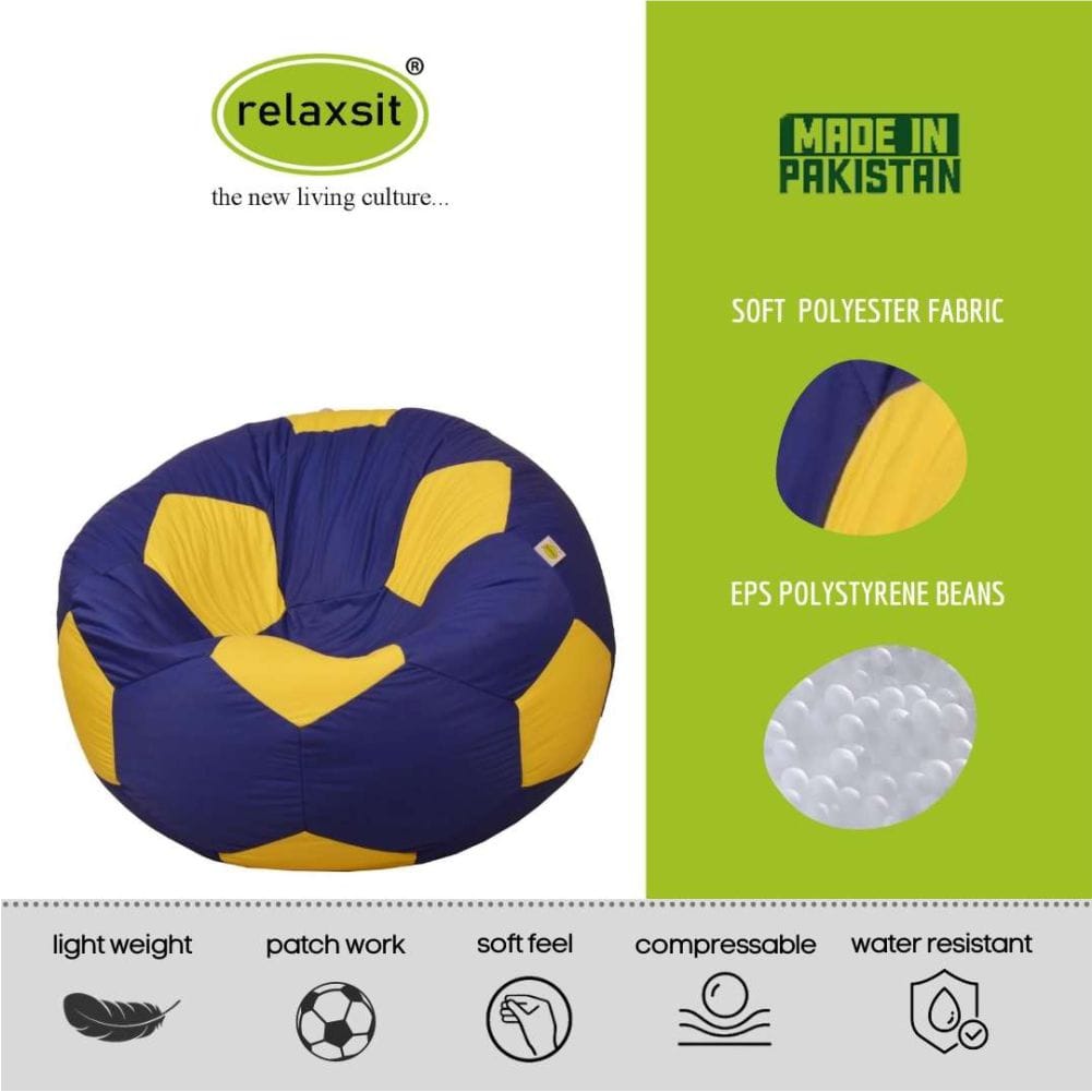 Queen Size Football Bean Bag set With Stool - Relaxsit