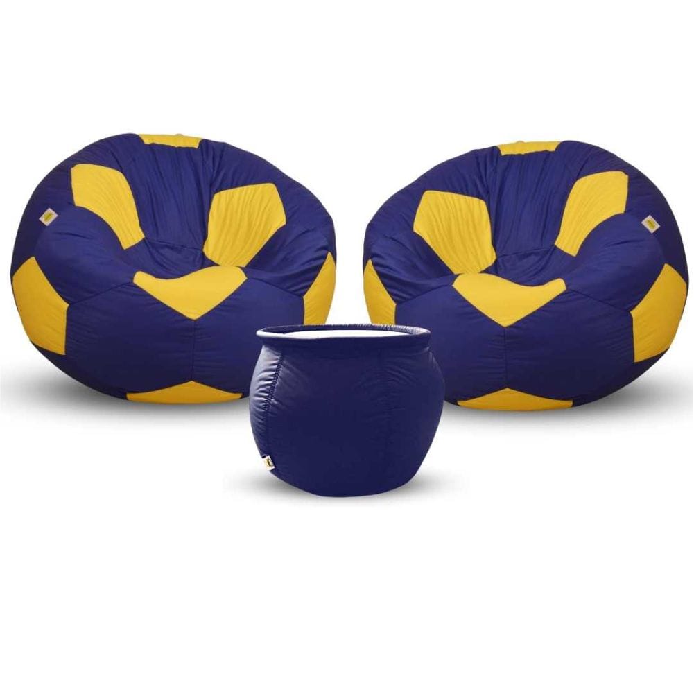 Queen Size Football Bean Bag set With Stool - Relaxsit