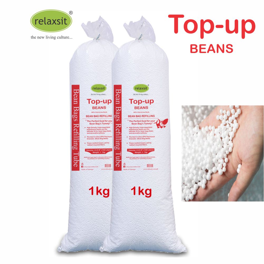 Relaxsit EPS Pearls – Premium Quality Polystyrene Beans – Bean Bag Refilling Available in 0.5, 1, 2, and 4kg Packets - Relaxsit