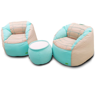 Set of 2 Fabric Sports Chair Bean Bag with stool - Relaxsit