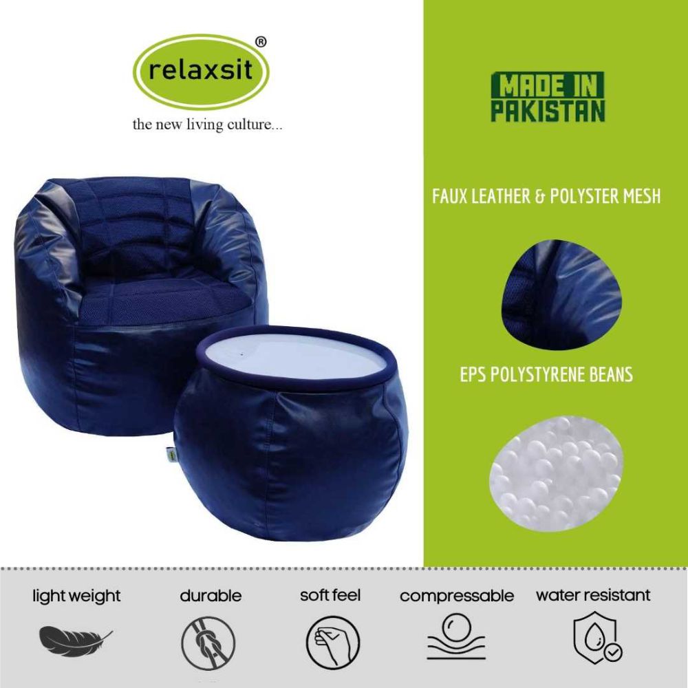 Sports Chair King Size Fabric Bean Bag Sofa - Xl Beanbag Sofa Chair L 110 x W 90 x H 85cm -  - Relaxsit