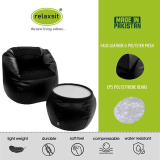 Sports Chair King Size Fabric Bean Bag Sofa - Xl Beanbag Sofa Chair L 110 x W 90 x H 85cm -  - Relaxsit