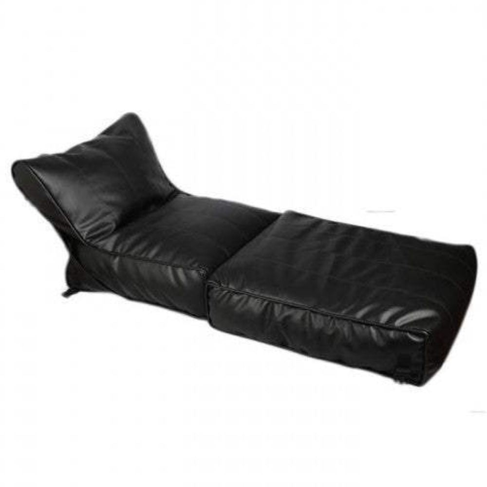Wallow Flip-Out Lounger Leather Bean Bag Bed Chair Sofa - Relaxsit