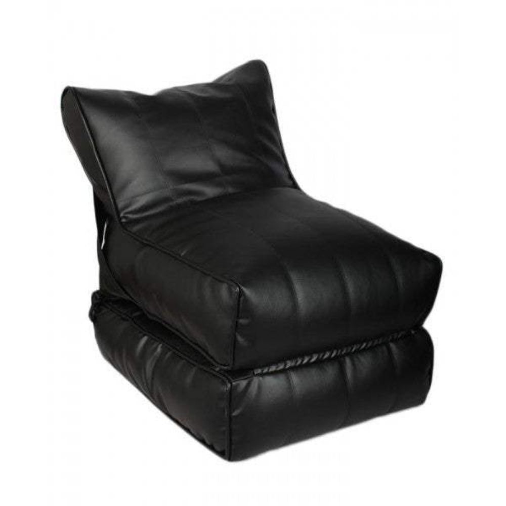 Wallow Flip-Out Lounger Leather Bean Bag Bed Chair Sofa - Relaxsit