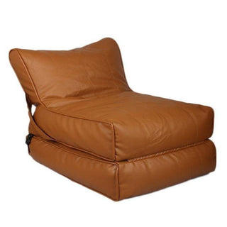 Wallow Flip-Out Lounger Leather Bean Bag Bed Chair Sofa - Relaxsit