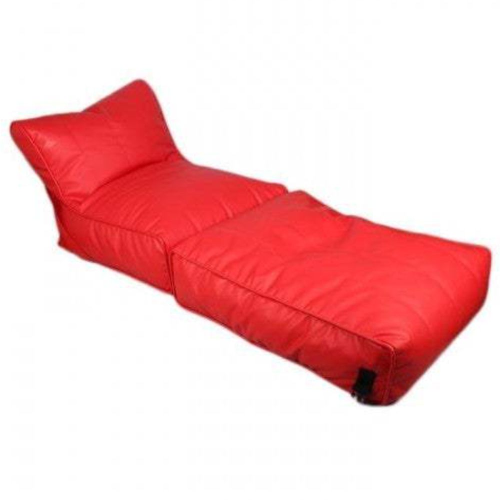 Wallow Flip-Out Lounger Leather Bean Bag Bed Chair Sofa - Relaxsit