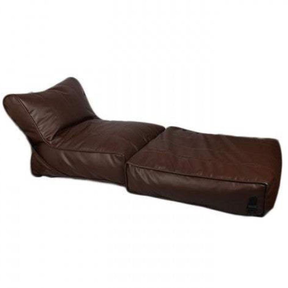 Wallow Flip-Out Lounger Leather Bean Bag Bed Chair Sofa - Relaxsit