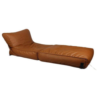 Wallow Flip-Out Lounger Leather Bean Bag Bed Chair Sofa - Relaxsit