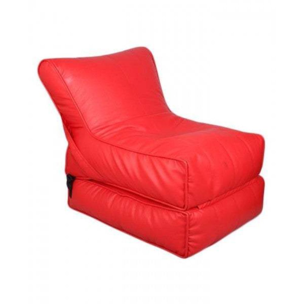 Wallow Flip-Out Lounger Leather Bean Bag Bed Chair Sofa - Relaxsit