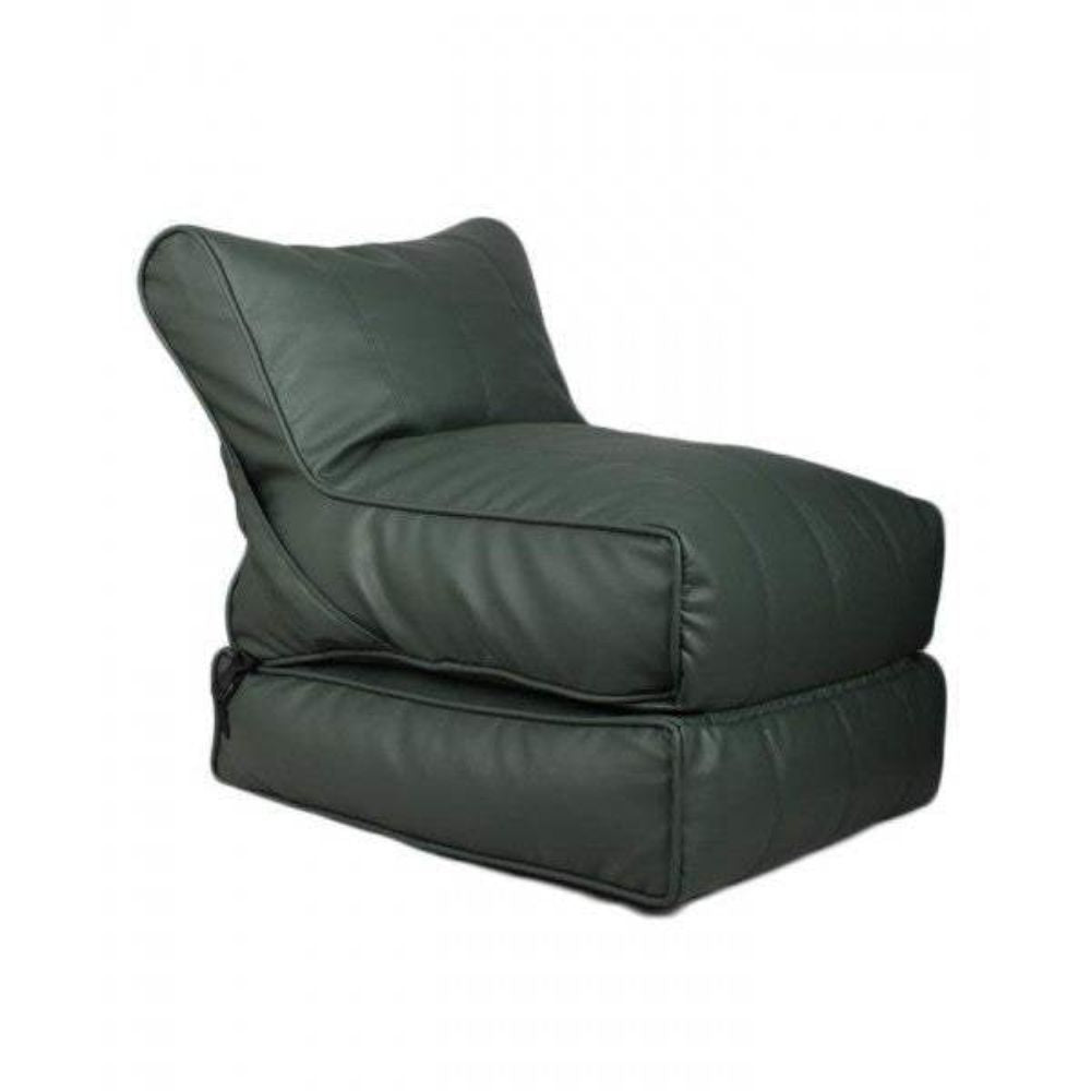 Wallow Flip-Out Lounger Leather Bean Bag Bed Chair Sofa - Relaxsit