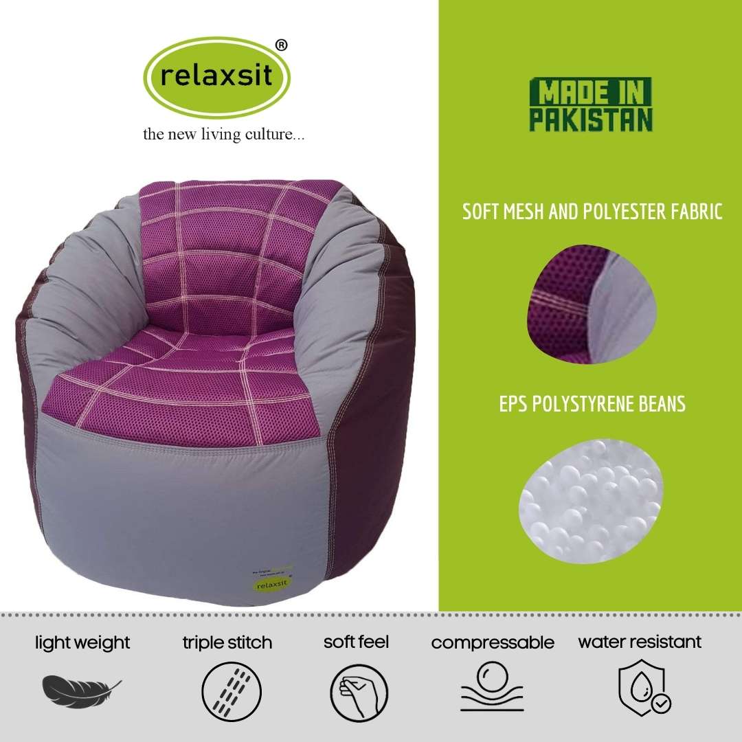Sports Chair Kids Sofa Bean Bag Polyester Fabric - Relaxsit