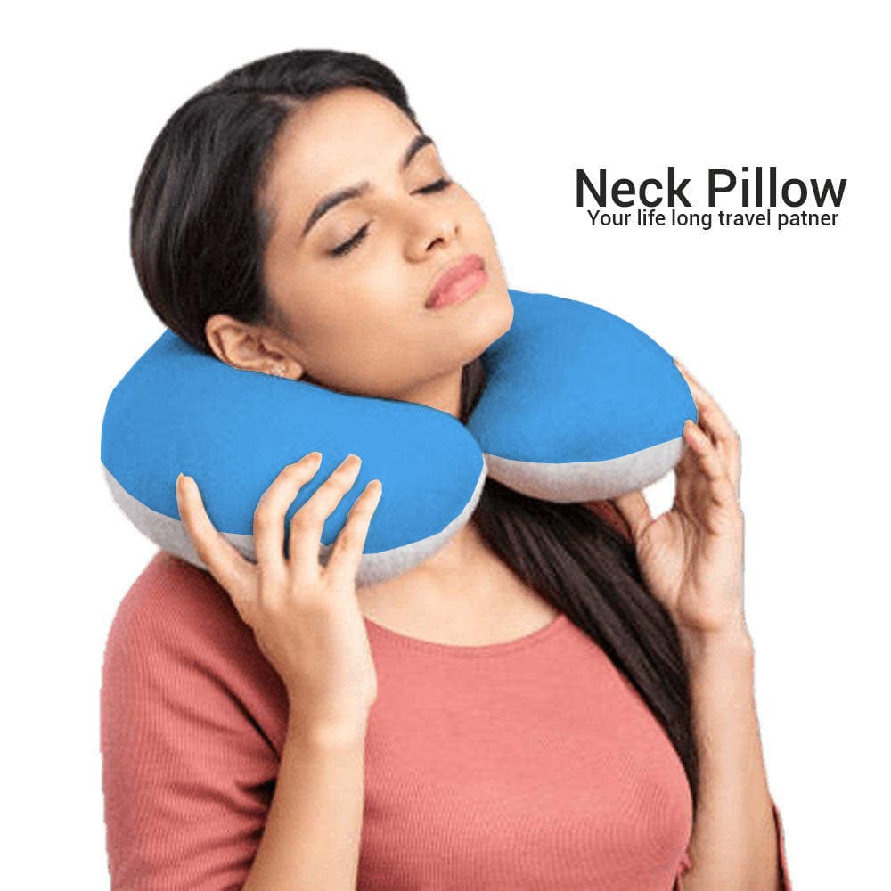 Relaxsit Microfiber Two tone color Neck Pillow – Extremely Soft and Comfortable Neck Cushion – Head and Chin Support Travel Neck Pillow - Relaxsit